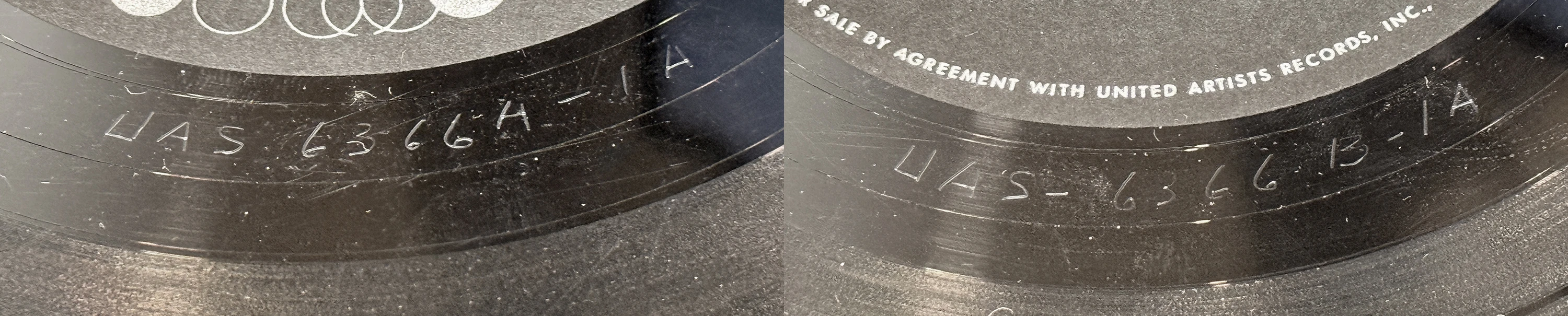 A Hard Day's Night (US Format), LP.6366.UA1.5, matrix stamp detail