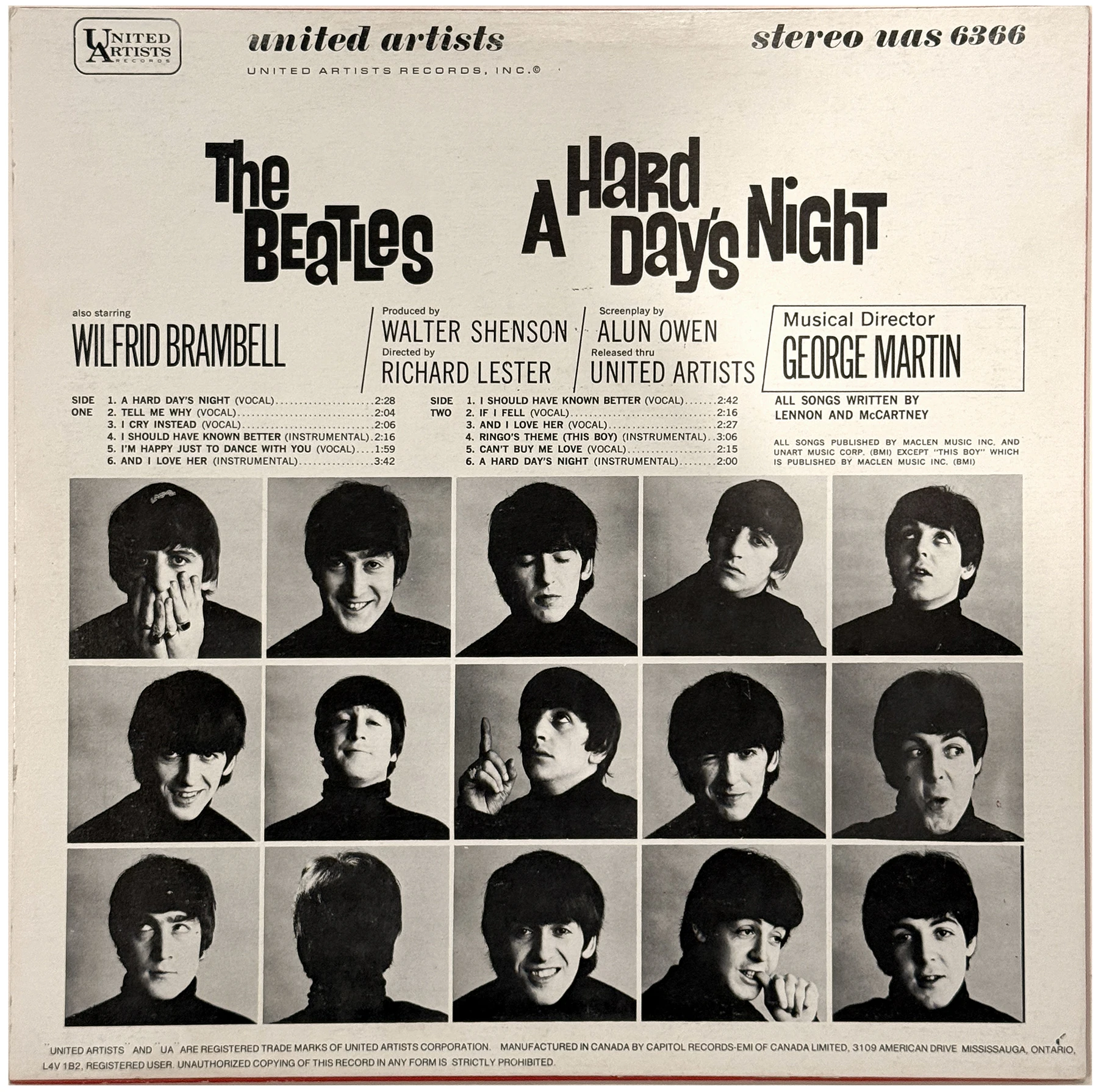 A Hard Day's Night (US Format), LP.6366.UA6.1
