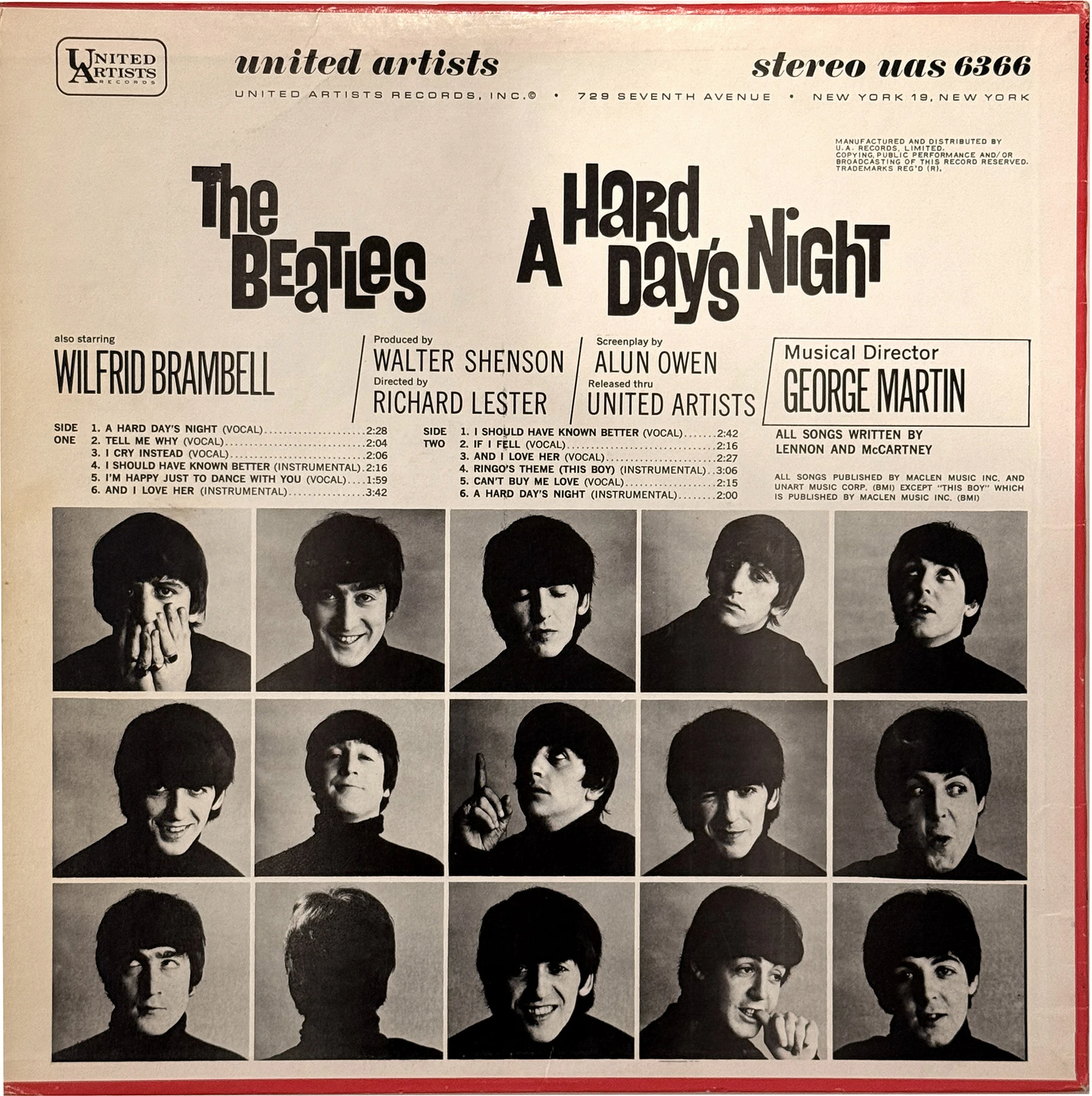 A Hard Day's Night (US Format), LP.6366.UA3.1