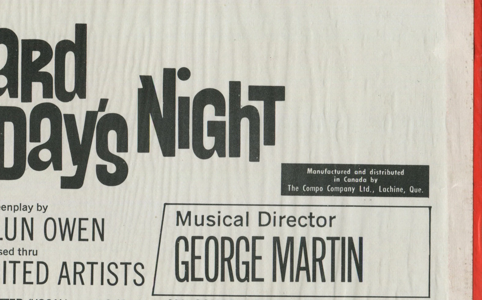 A Hard Day's Night (US Format), LP.3366.UA1.4