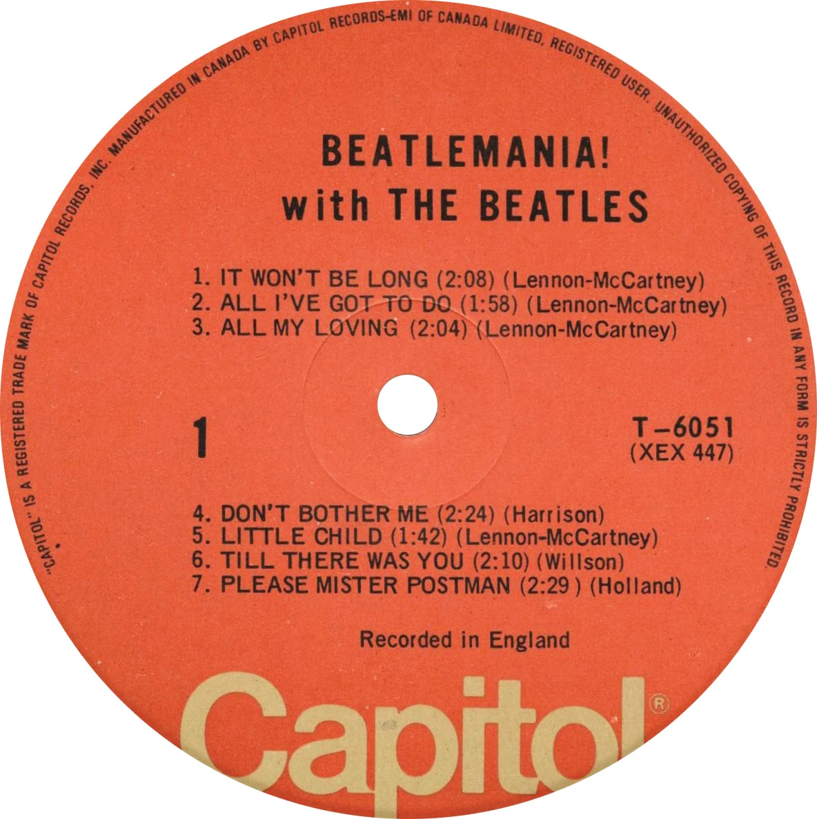 Beatlemania! With The Beatles, LP.6051.7.3
