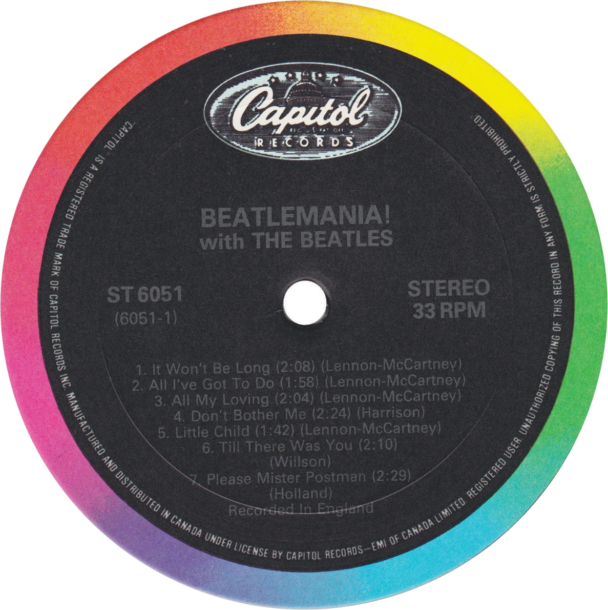 Beatlemania! With The Beatles, LP.6051.13.1