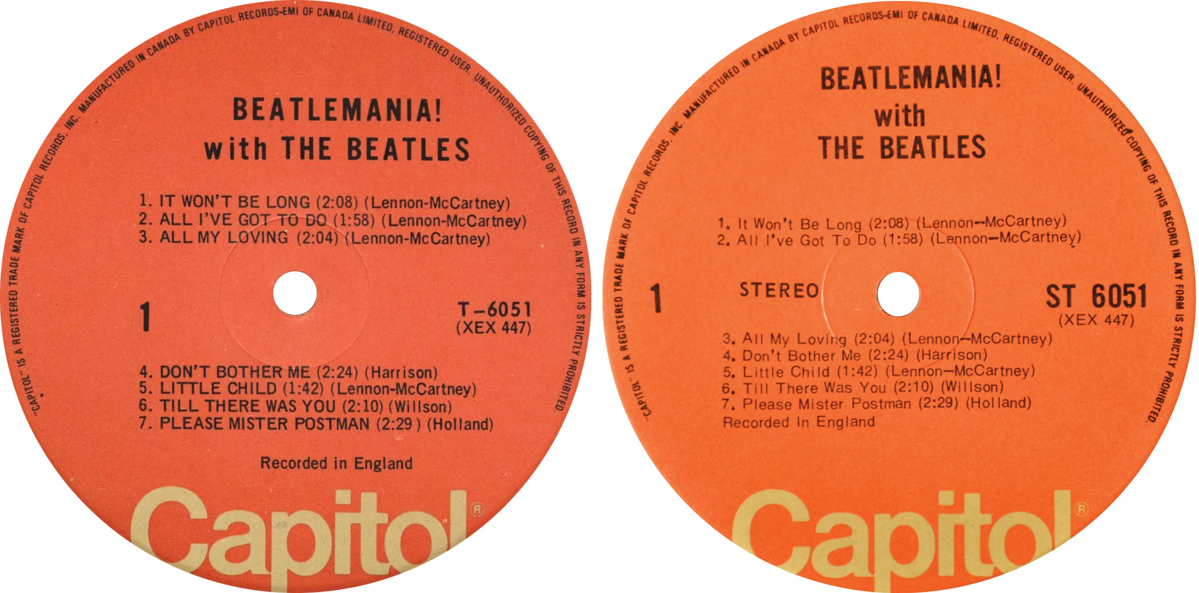 Beatlemania! With The Beatles, LP.6051.7.4