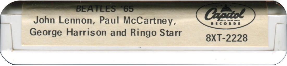Beatles'65, 8T.2228.1.2, bottom edge title label with artists names, 8XT-2228