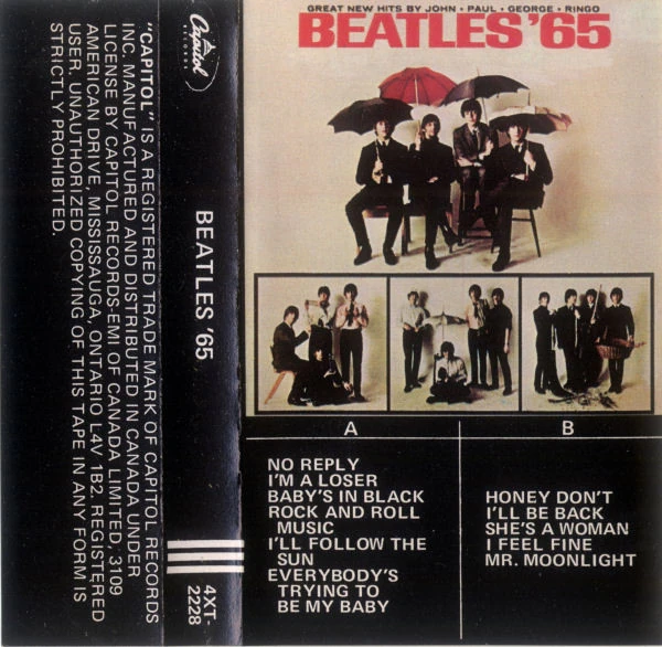Beatles'65, K7.2228.3A.3, black spine J-card, flat