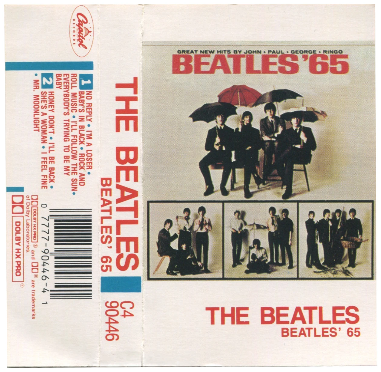 Beatles'65, K7.2228.7B.1, colour J-card with bar code, flat