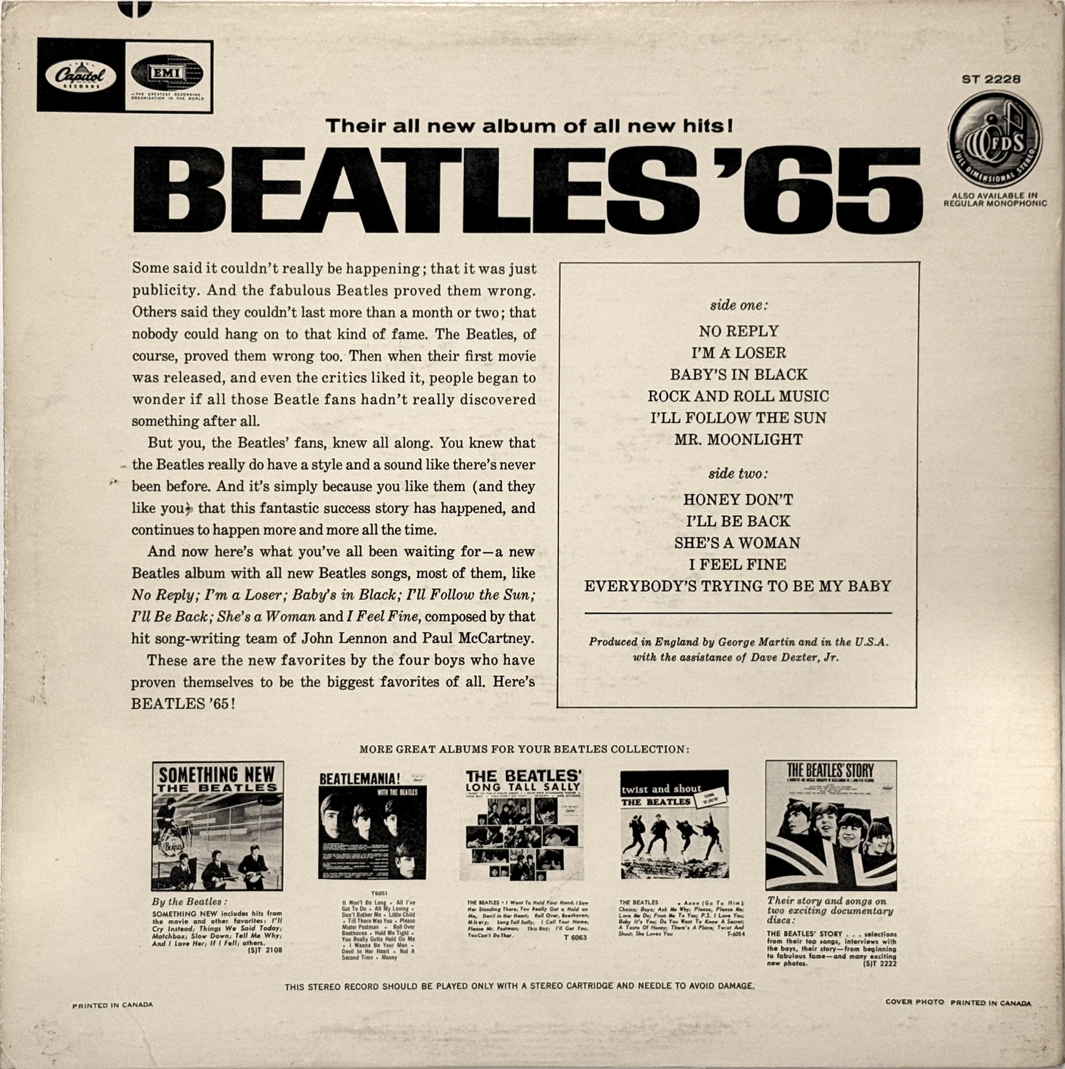 Beatles'65, LP.2228.1.3, back cover