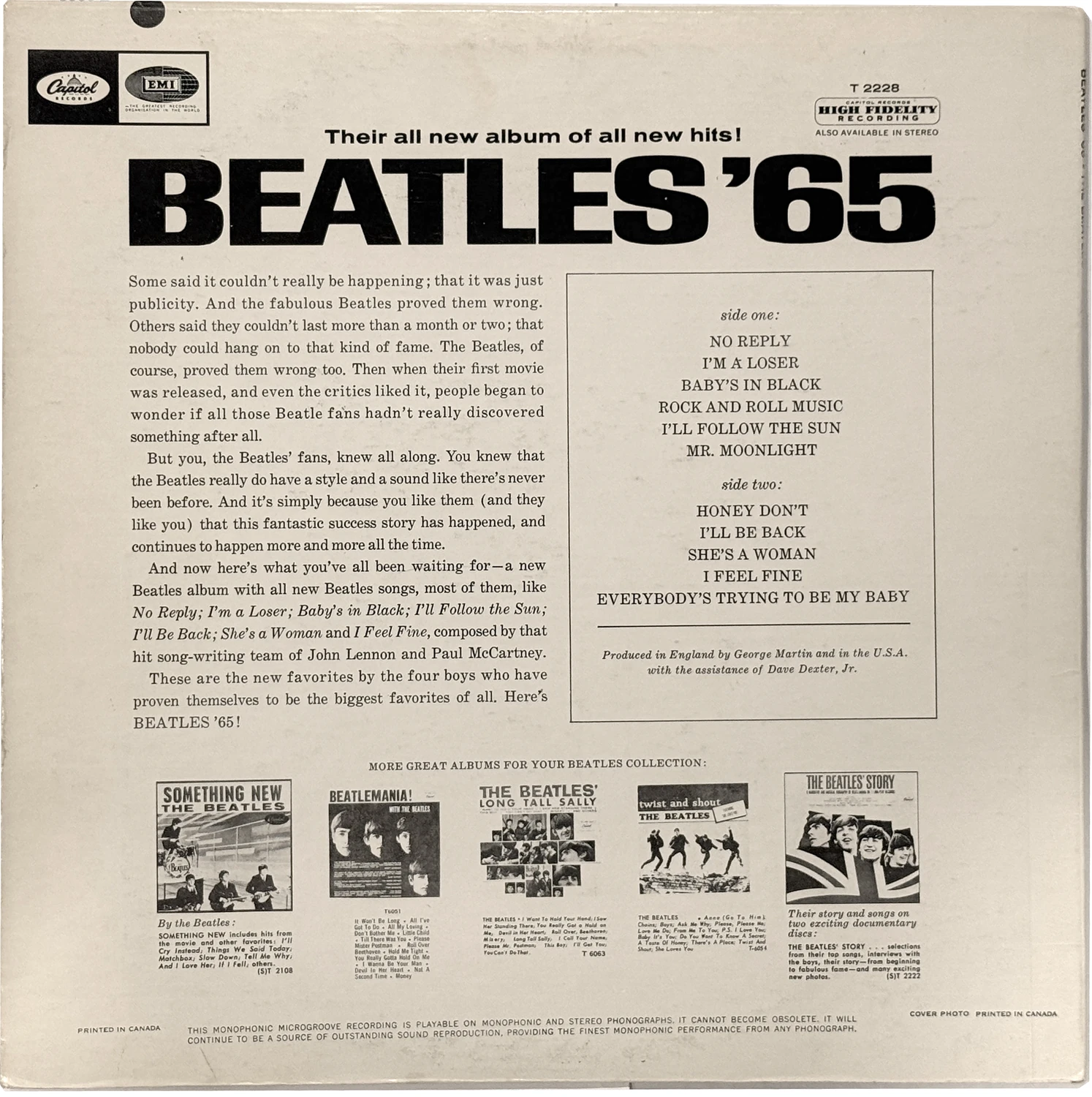 Beatles'65, LP.2228.1.4, hybrid copy, back cover
