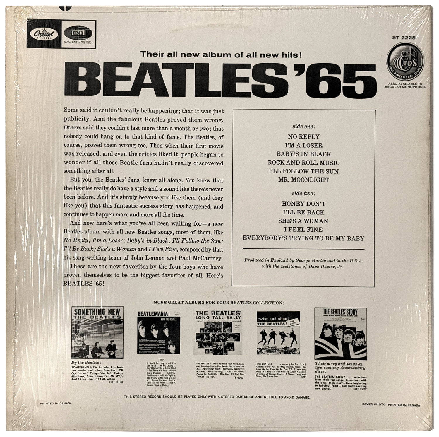 Beatles'65, LP.2228.2.5, back cover