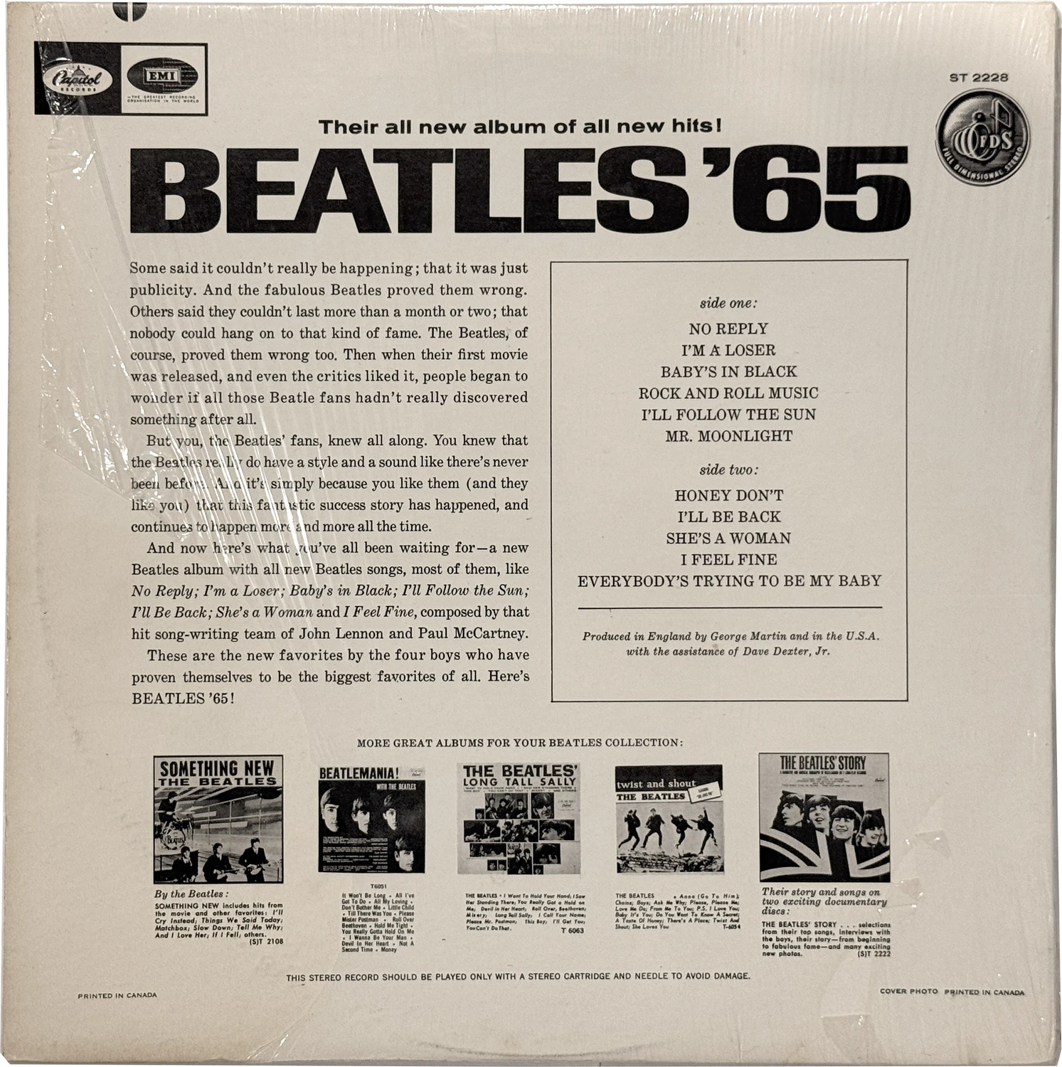 Beatles'65, LP.2228.2.6, back cover