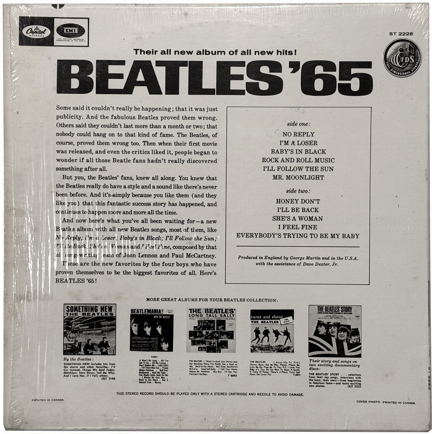 Beatles'65, LP.2228.6.2, back cover in shrink wrap