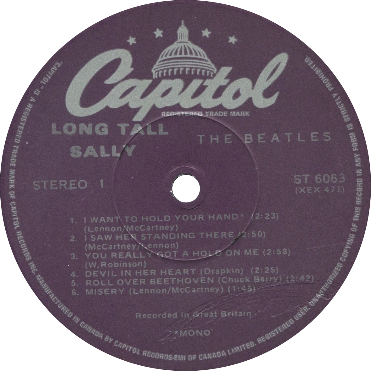 Long Tall Sally, LP.6063.XP.1