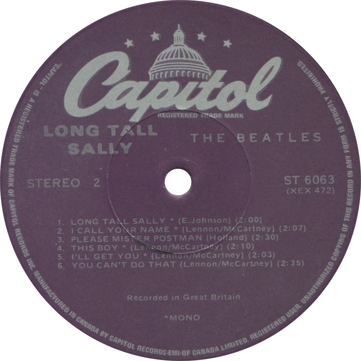 Long Tall Sally, LP.6063.10.1
