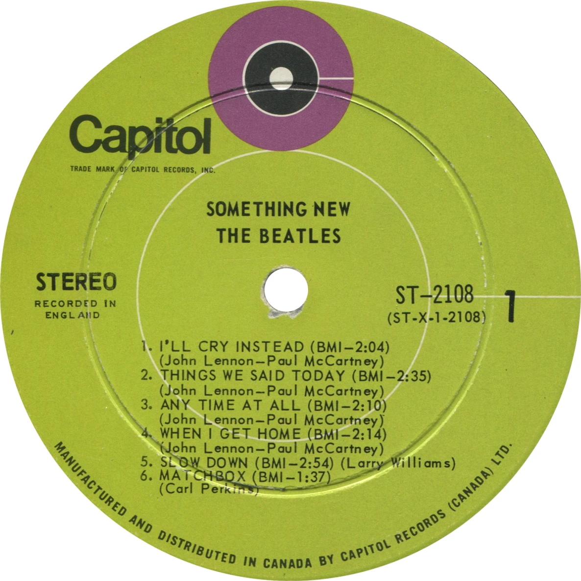 Something New, LP.2108.4.1, étiquette