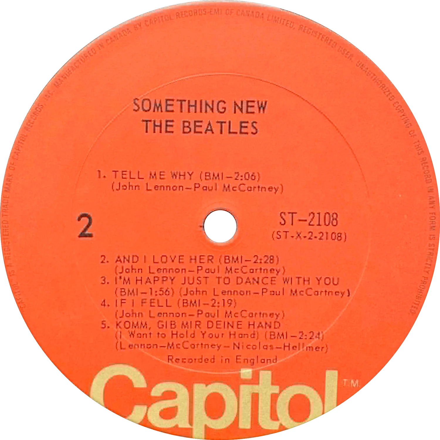 Something New, LP.2108.7.1, side 2 label