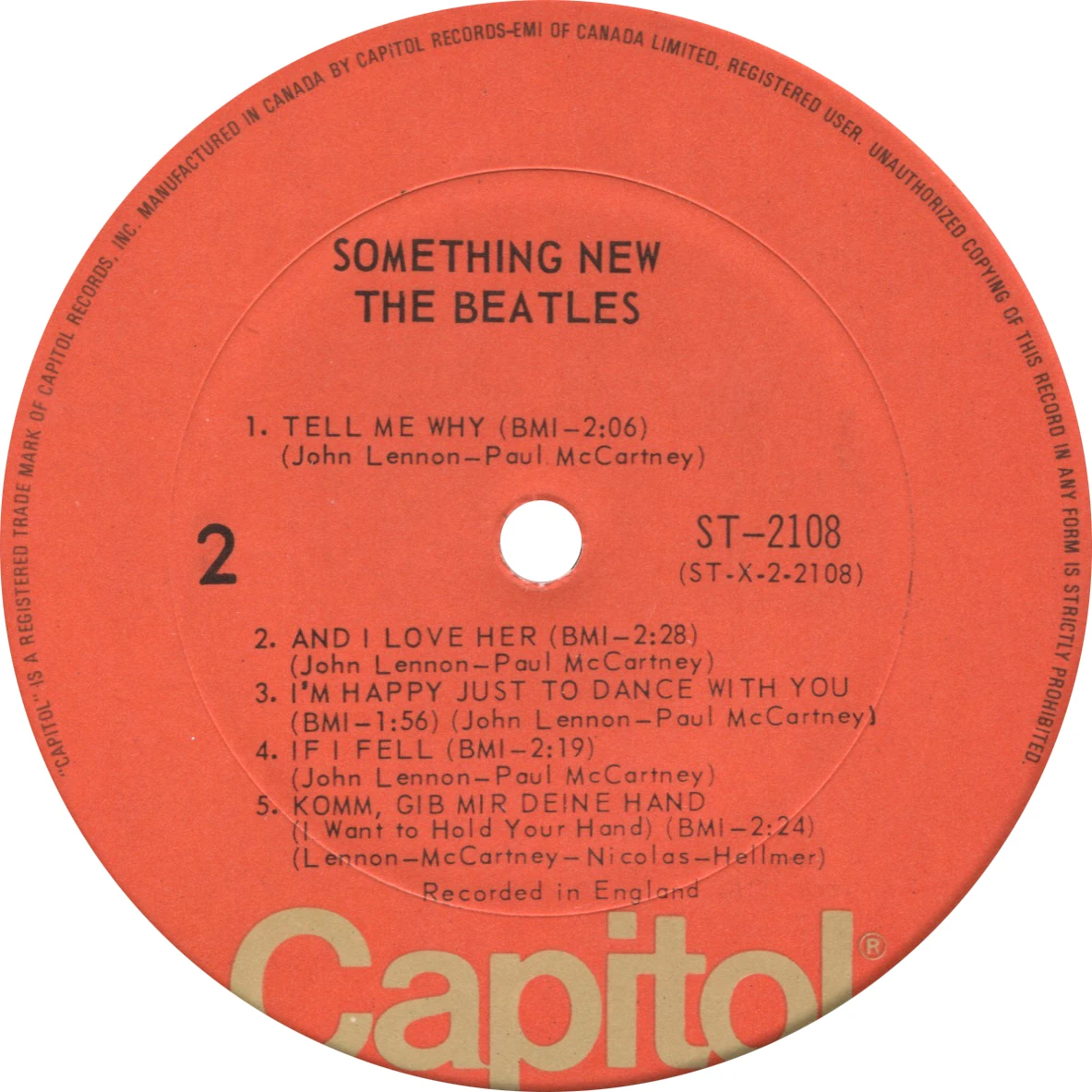 Something New, LP.2108.7.3, side 2 label
