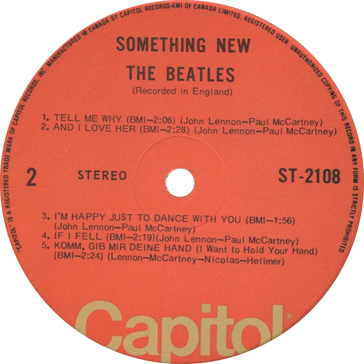 Something New, LP.2108.7.4, side 2 label