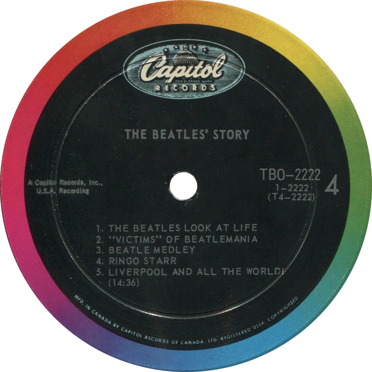 The Beatles' Story, LP.2222.1.1, disc 1, side 4 label