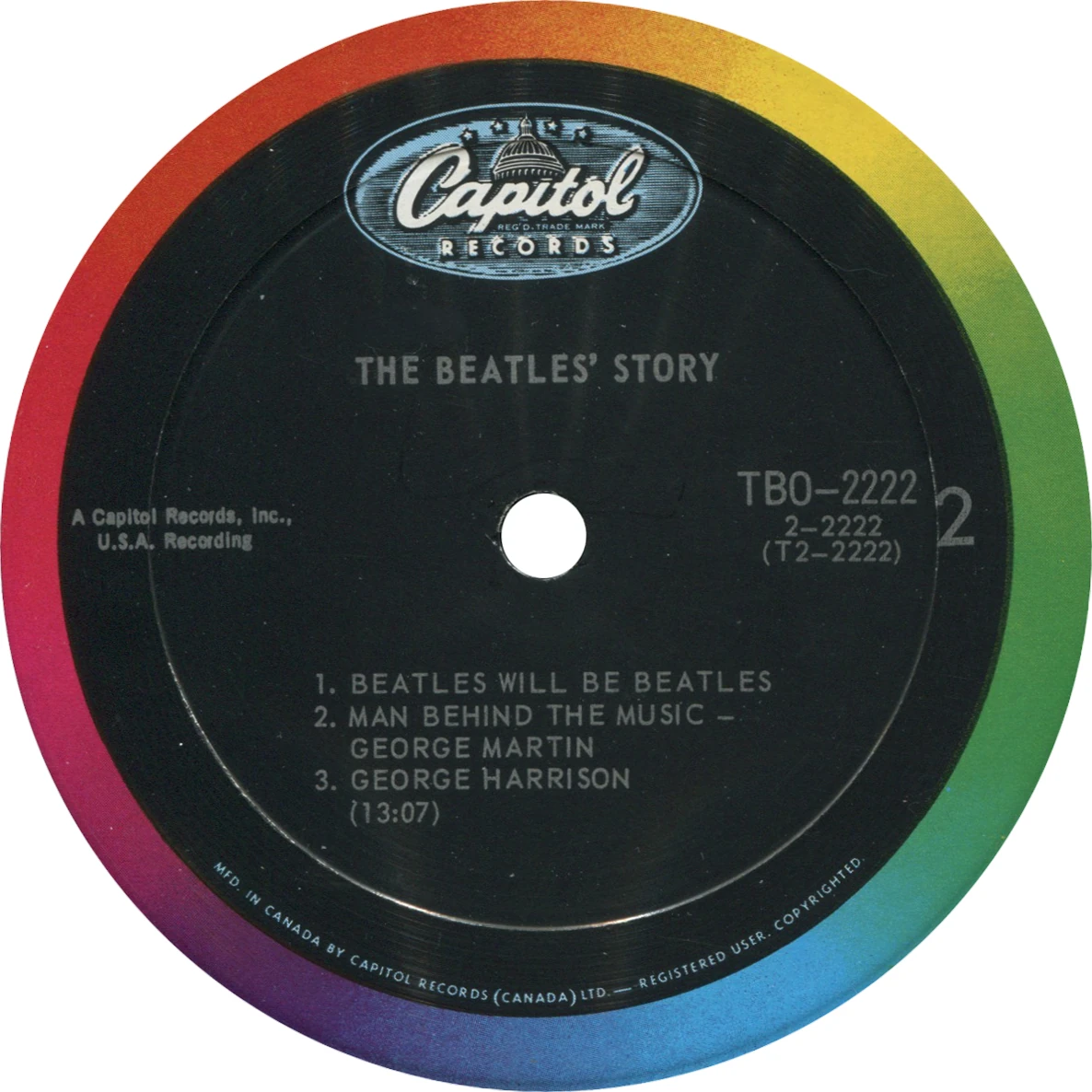 The Beatles' Story, LP.2222.2.1, disc 2, side 2 label