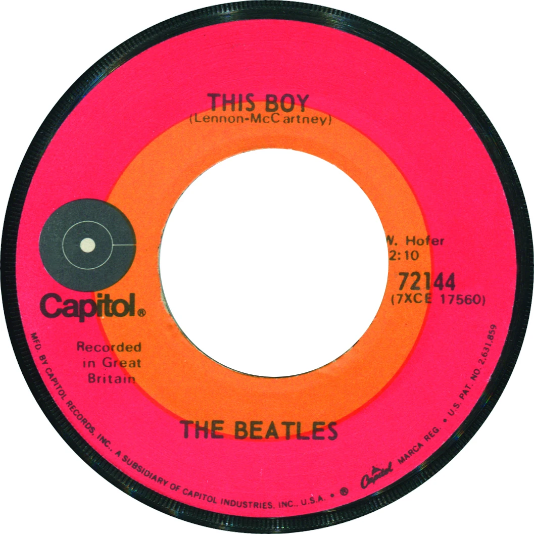 All My Loving / This Boy, 45.72144.US.3