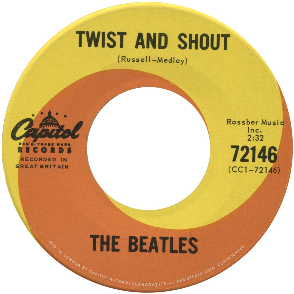 Twist And Shout / There's A Place, 45.72146.2.1