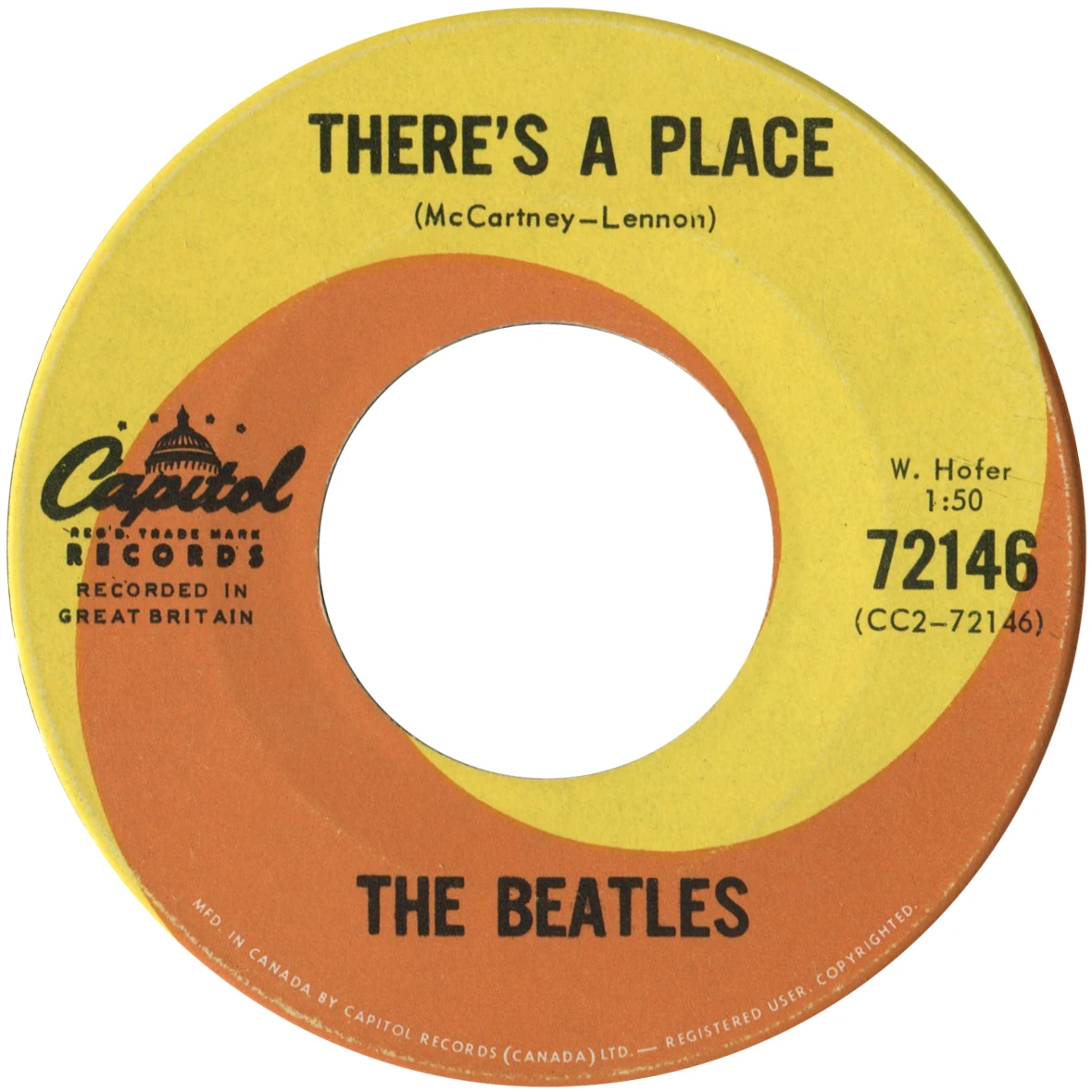 Twist And Shout / There's A Place, 45.72146.2.1
