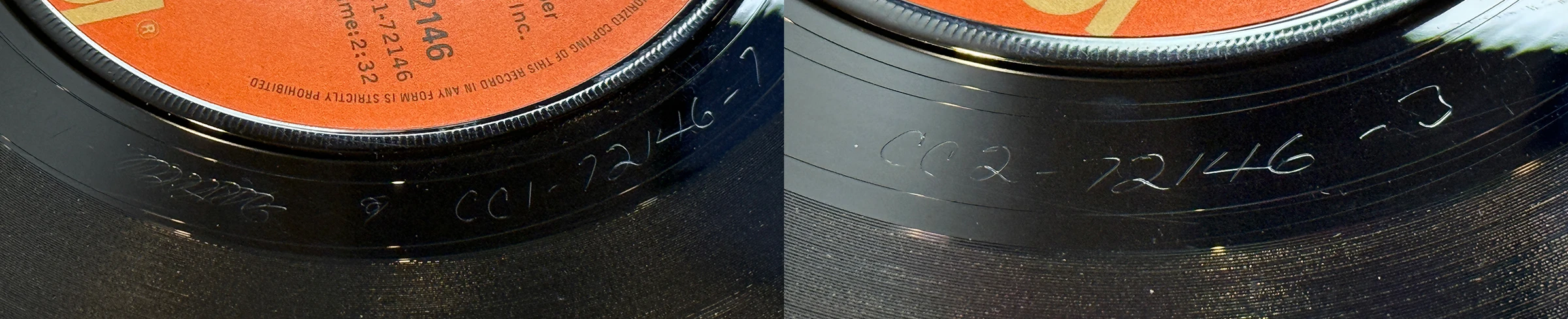 Twist And Shout / There's A Place, 45.72146.8.1, matrix stamp detail
