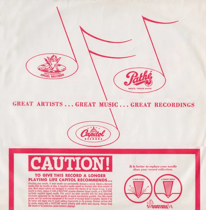 Inner Sleeves, Pathe Caution sleeve English side