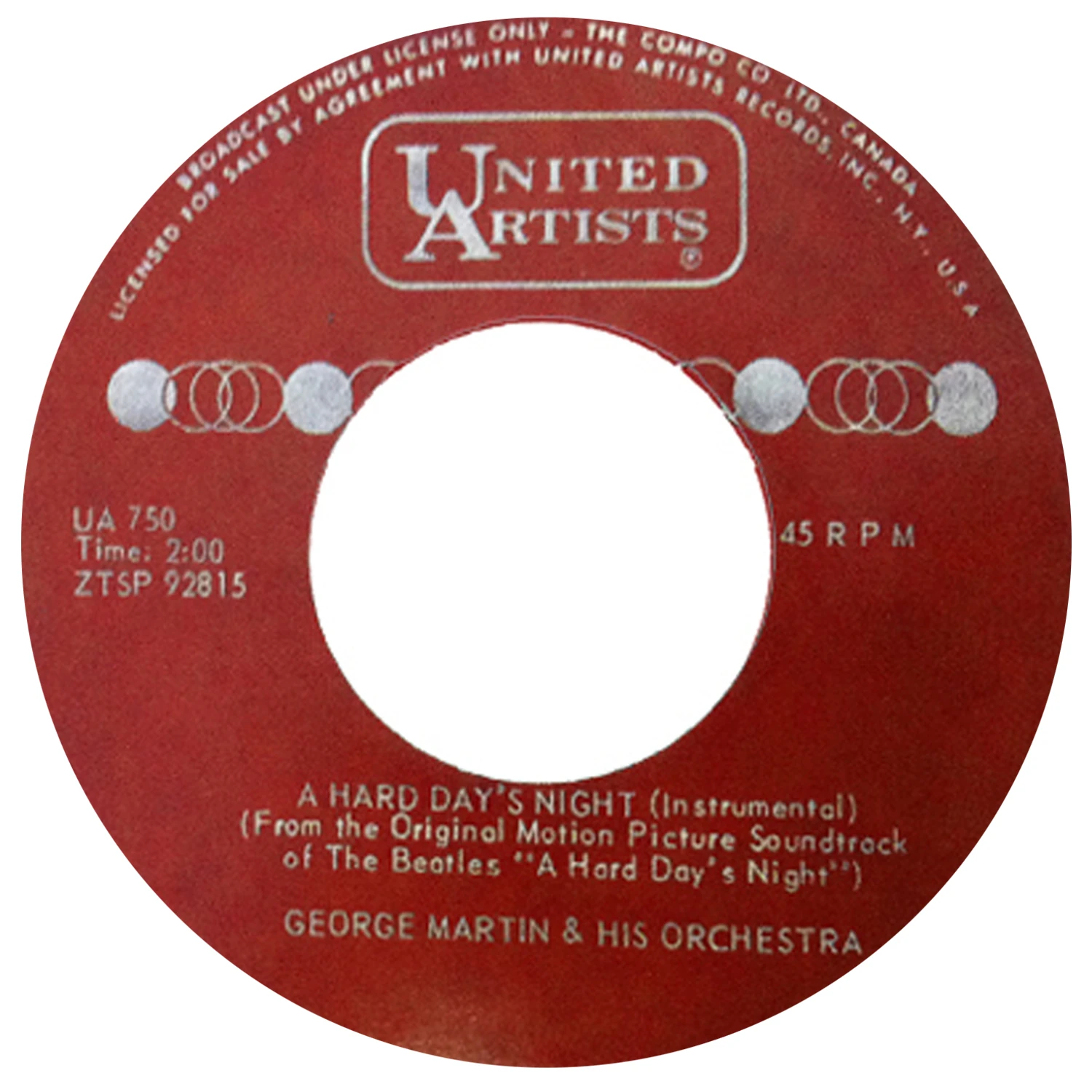 A Hard Day's Night (US Format), LP.3366.UA1.1