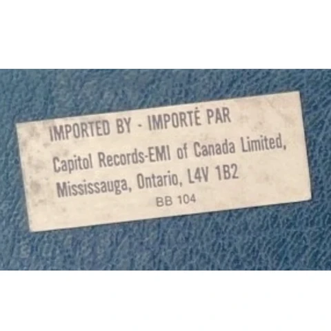 Import Sticker BB 104 (LPs), 'Imported By'