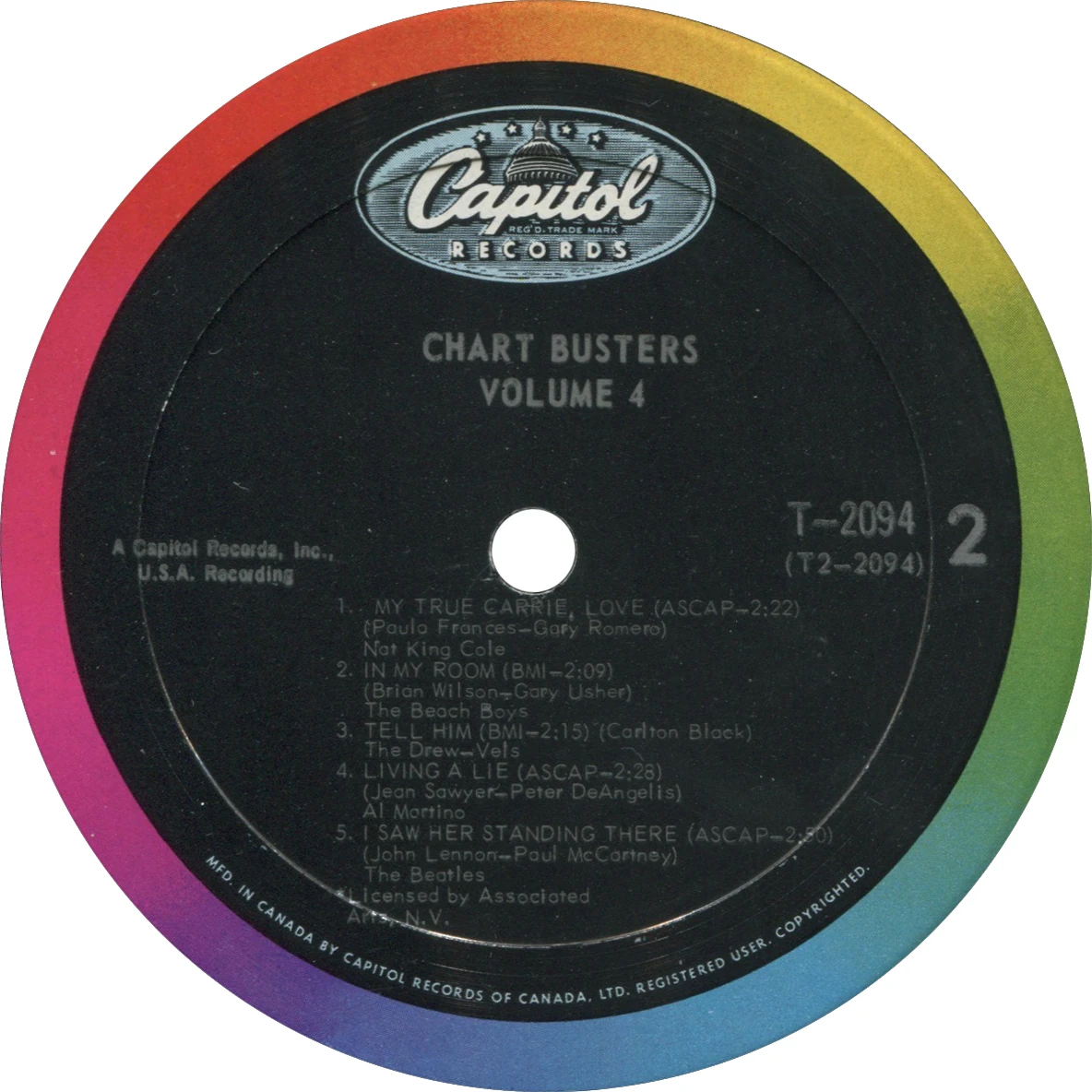 Chartbusters Vol. 4 (Capitol compilation), LP.2094.1.1