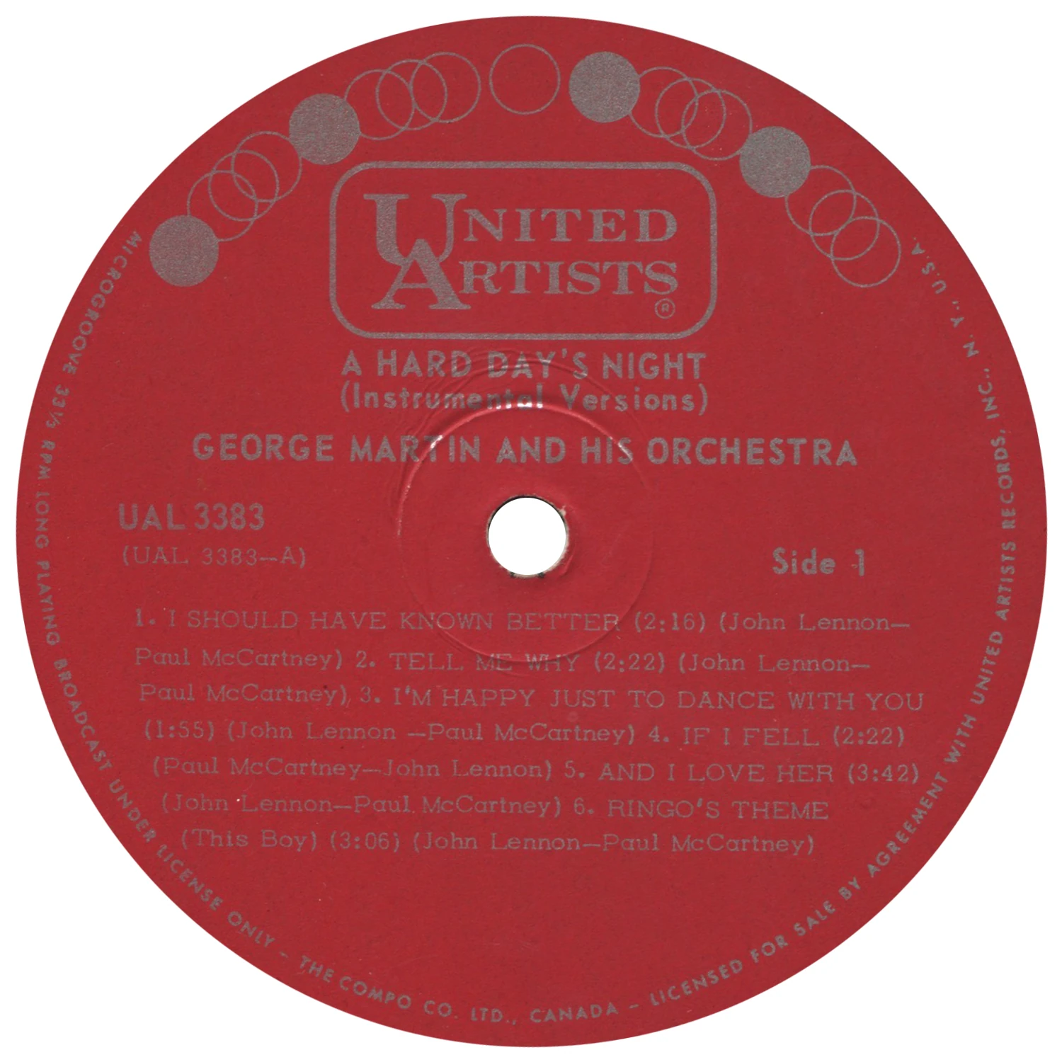 A Hard Day's Night (US Format), LP.3366.UA1.1
