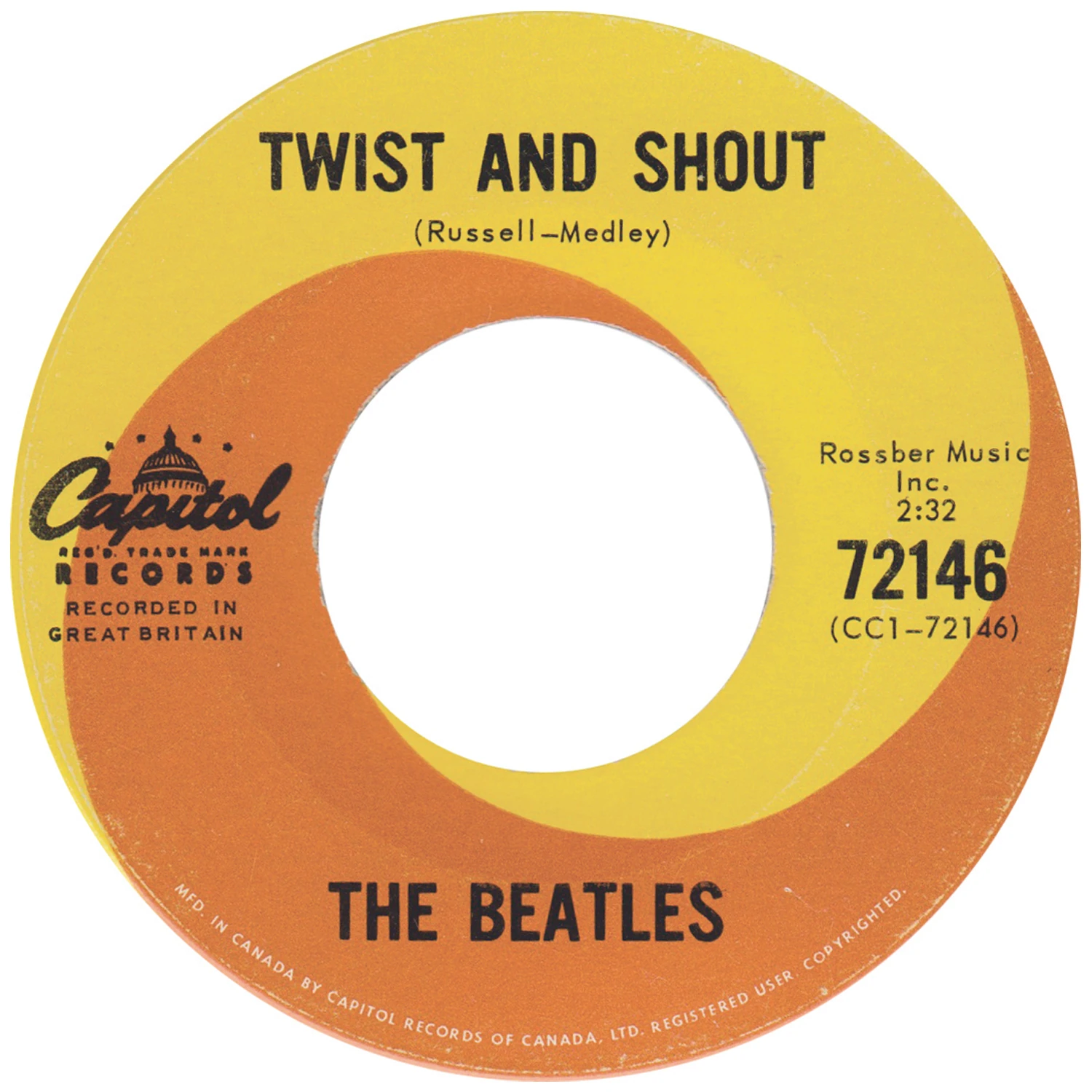 Twist And Shout / There's A Place, 45.72146.1.1