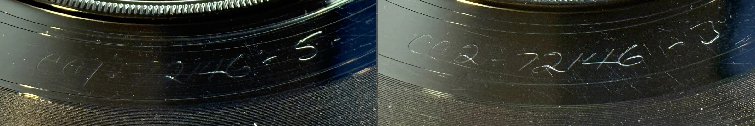 Twist And Shout / There's A Place, 45.72146.12.1, matrix stamp detail