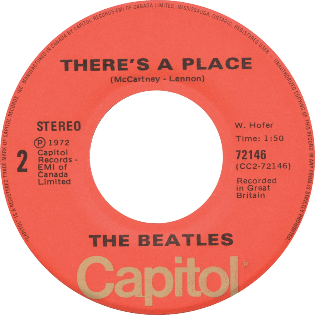 Twist And Shout / There's A Place, 45.72146.7.1